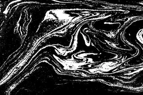 Black and white liquid texture. Abstract vector background. Stock Illustration