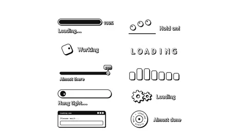Black and White Loading Bars Animation Elements Stock Footage 347673124