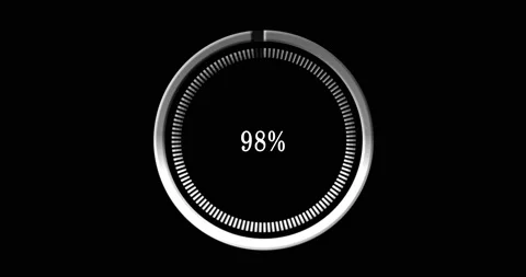 Black and White loading circle bar on black screen Stock Footage 149490357