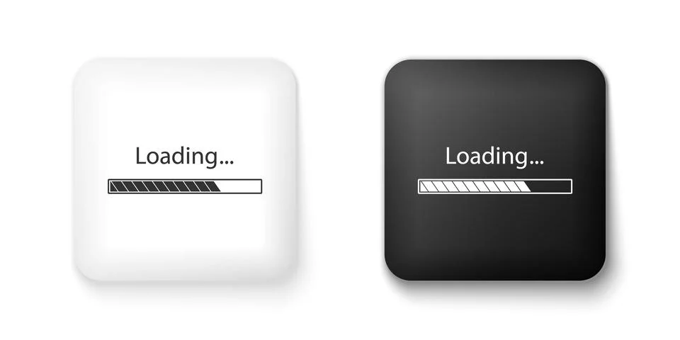 Black and white Loading icon isolated on white background. Progress bar icon Stock Illustration
