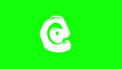 A black and white logo on background with the letter c green screen animated Stock Footage 346200778