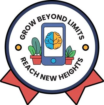 A black and white logo with a brain and plants on it Stock Illustration