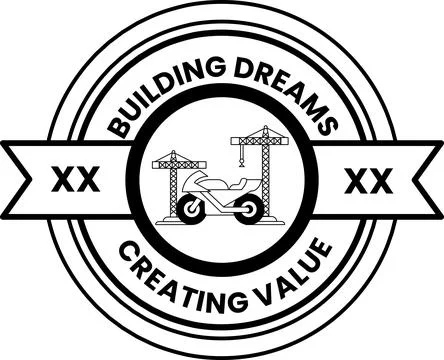 A black and white logo for Building Dreams Ilustración de archivo
