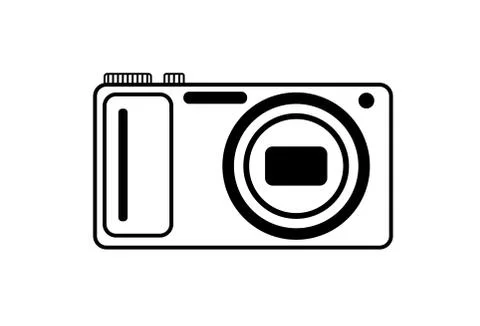 Black and white logo of the digital camera. Stock Illustration