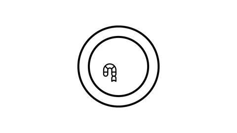 Black and white logo featuring a circular design with a leaf integrated int.. Stock Footage 332763358