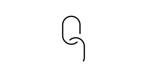 Black and white logo featuring a link symbol, representing connectivity and .. 库存影片 333550468