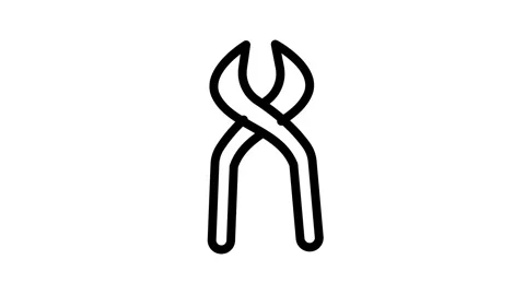 Black and white logo featuring a plier, emphasizing a classic and sophistic.. Stock Footage 335118649