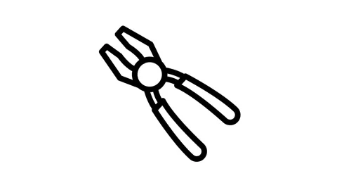 Black and white logo featuring a plier, emphasizing a classic and sophistic.. Stock Footage 335118680