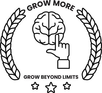 A black and white logo with a hand pointing to a brain Stock Illustration