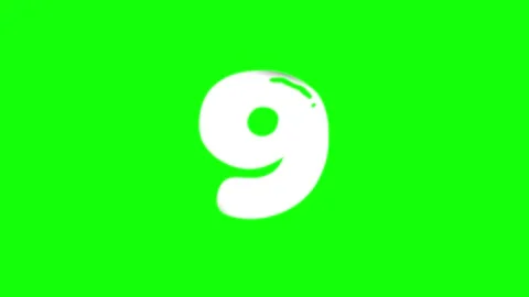 A black and white logo with the letter g green screen number 9 on it Stock Footage 346200796