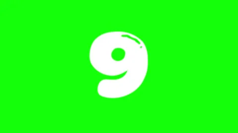 A black and white logo with the letter g on background number 9 green screen Stock Footage 346200857