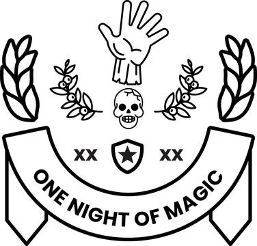 A black and white logo for a magic themed event Stock Illustration