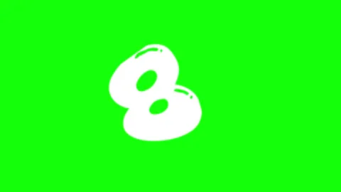A black and white logo with the number 8 on it background green screen Stock Footage 346200772