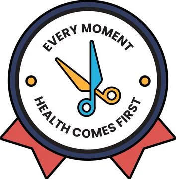 A black and white logo with a pair of scissors Stock Illustration