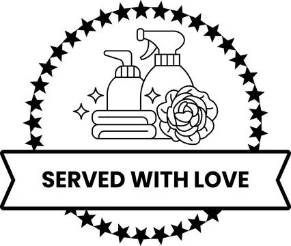A black and white logo with a star and a rose Stock Illustration