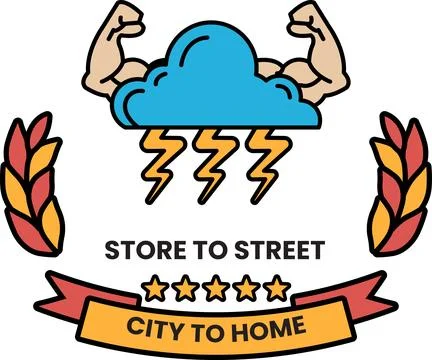 A black and white logo for Store to Street City to Home Stock Illustration