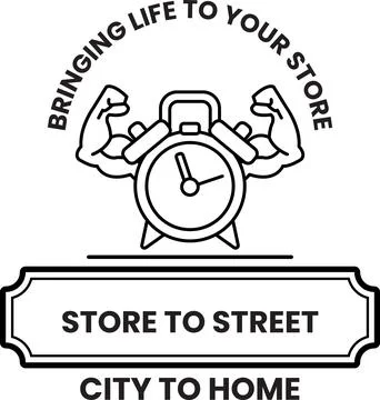 A black and white logo for Store to Street City to Home Stock Illustration
