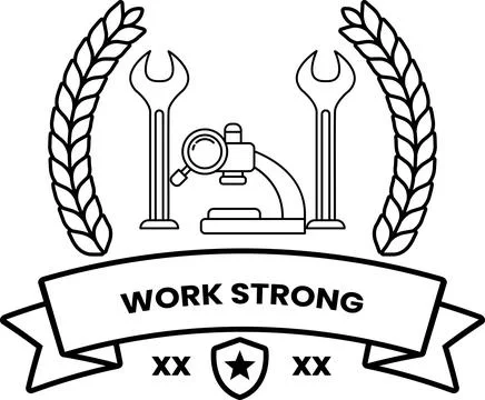 A black and white logo for Work Strong Illustrazione stock