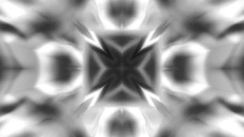 Black and White Loopable Background, DreamyAbstract Symmetrical Pattern Stock Footage 228142626