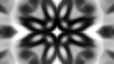 Black and White Loopable Background, Legend Abstract Symmetrical Pattern Stock Footage 228142633