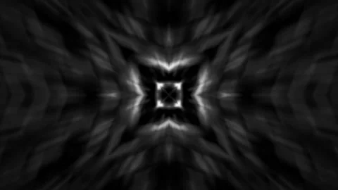 Black and White Loopable Background, Enigmatic Abstract Symmetrical Pattern Stock Footage 228142643