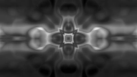 Black and White Loopable Background, Magical Abstract Symmetrical Pattern Stock Footage 228142654