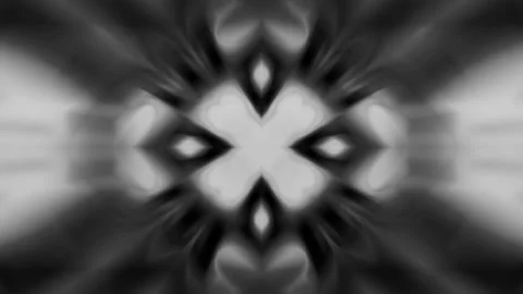Black and White Loopable Background, Mysterious Abstract Symmetrical Pattern Stock Footage 228142656