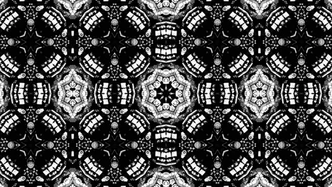 Black and White Loopable Kaleidoscope Backgound Stock Footage 141132482