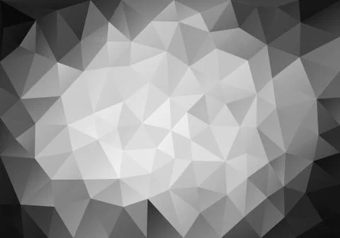 Black and white low poly background, vector Stock Illustration