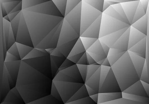 Black and white low poly background, vector Stock Illustration