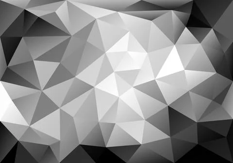Black and white low poly background, vector Stock Illustration