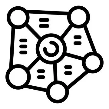 Black and white machine learning icon Illustrazione stock