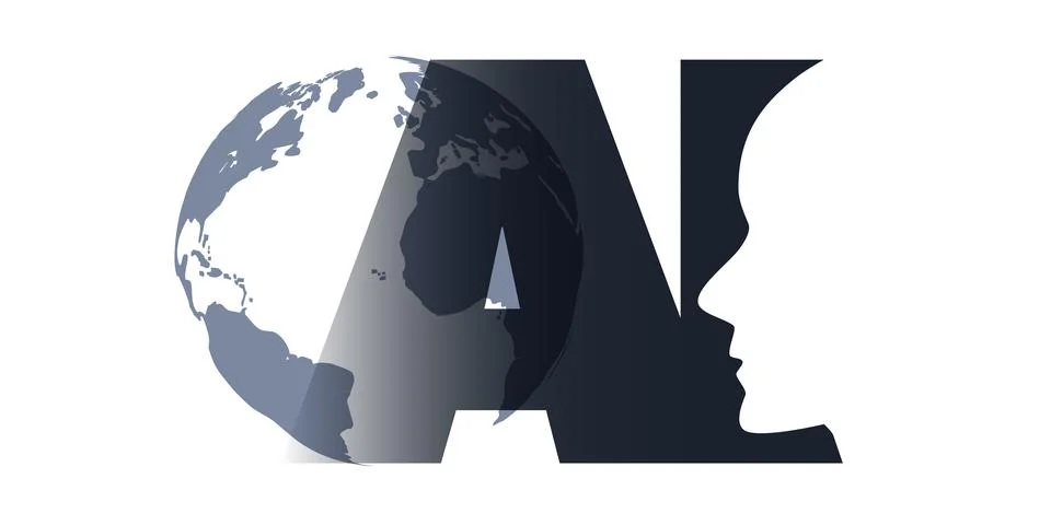 Black and White Machine Learning, Artificial Intelligence, Cloud Computing .. Stock Illustration