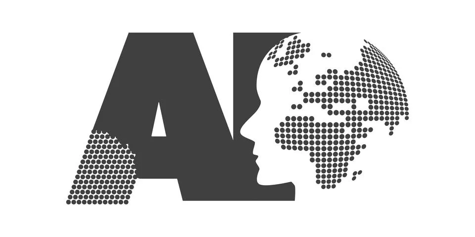 Black and White Machine Learning, Artificial Intelligence, Cloud Computing .. 스톡 일러스트