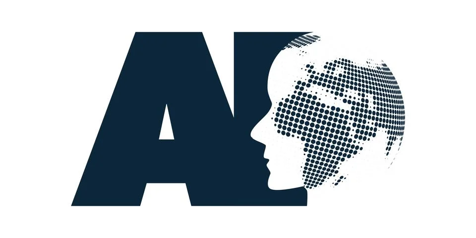 Black and White Machine Learning, Artificial Intelligence, Cloud Computing .. Stock Illustration