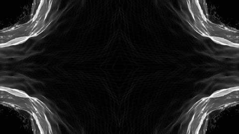 Black and White Magic Cave Kaleidoscope Background VJ Loop in 4K Stock Footage 335829320