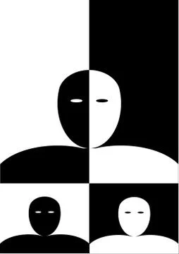 Black and white man Illustrazione stock