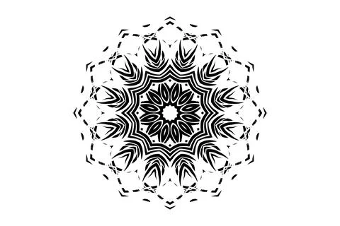 Black and White Mandala Central Circle Unique Creatures 스톡 일러스트