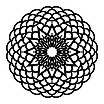 Black and White Mandala Design Stock Illustration