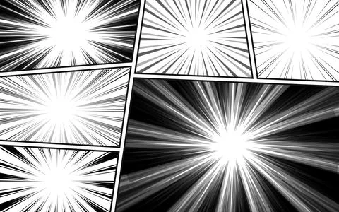 Black and white manga comic book background with various shapes in pop art .. Illustrazione stock