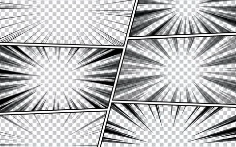Black and white manga comic abstract scene page background. vector illustra.. Stock Illustration