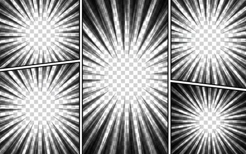 Black and white manga comic book background with various shapes in pop art .. Illustrazione stock
