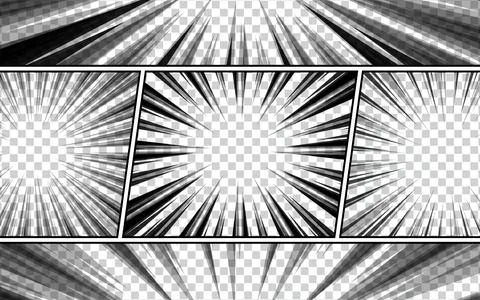 Black and white manga comic abstract scene page background. vector illustra.. Stock Illustration