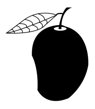 Black and white mango vector Stock Illustration