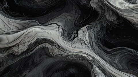 Black and white marble liquid flow has unique and beautiful pattern lines. 4K Stock Footage 295707796