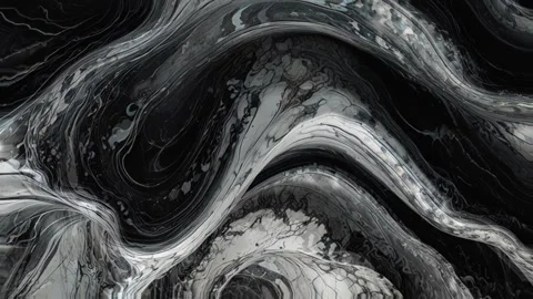 Black and white marble liquid flow has unique and beautiful pattern lines. 4K Stock Footage 295707859