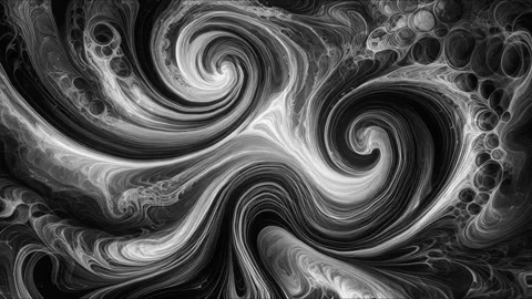 Black and white marble liquid flow has elegant and beautiful swirl. 4K Video stock 295758929