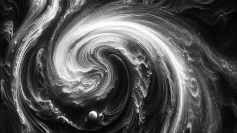 Black and white marble liquid flow has unique and beautiful swirl. 4K Stock Footage 295761345