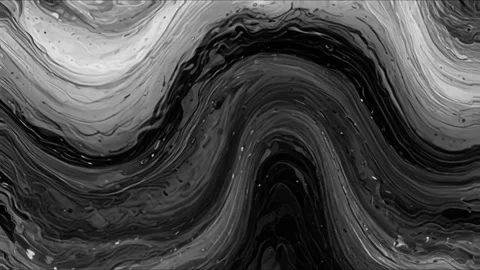 Black and white marble liquid flow has unique and beautiful pattern lines. 4K Stock-Footage 295764040