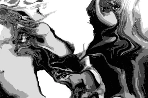 Black and white marble pattern. Abstract background. Vector illustration. 库存插图